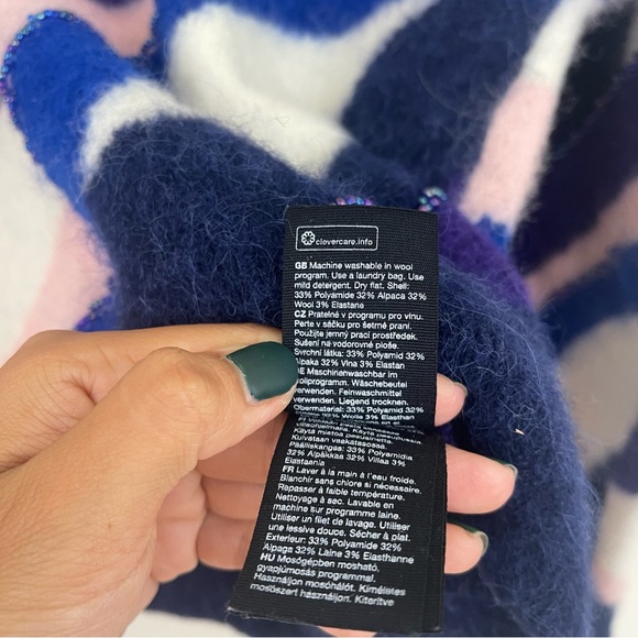 & Other Stories color block stripe Pullover sweater Alpaca Wool Blend Medium - Picture 9 of 14